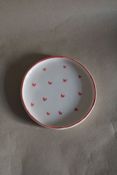 sukupotCeramics Red Heart Sweet Plate (1 PC)