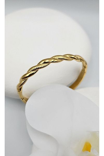 m mavi deniz accesories Steel Bracelet - Handcuffs, Auger and Knit Detail