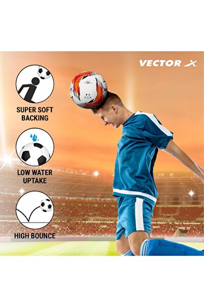 Vector X Panther Thermofusion Football Training | Practice Size-5 | White-Orange |