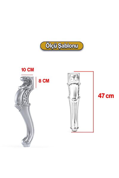 Badem10 Picior de masă de cafea din plastic Valenta 47 cm Culoare gri argintiu 1 bucată Mobilier Zigon Ceai Picior de masă de cafea mijlocie