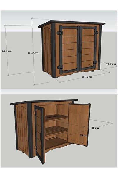 MANDU Ahşap Dış Mekân Ayakkabılık (ayakkabı Dolabı)