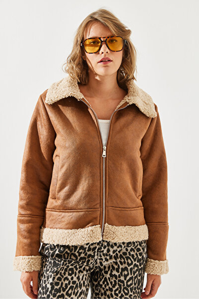 Bianco Lucci Kadın Süet Peluş Mont 2417 60251779