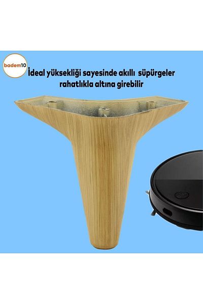 Badem10 Aspen Set 12 Mobilier Canapea Fotoliu Unitate TV Picior Suport picioare 12 Cm Cafenea Robot Măturător