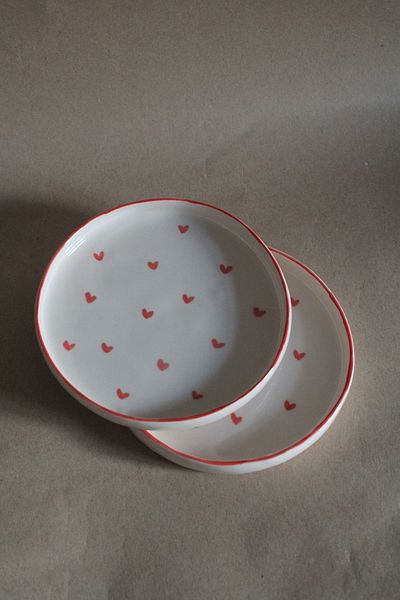 sukupotCeramics Red Heart Sweet Plate (1 PC)