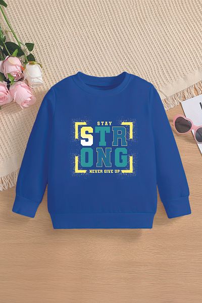 MYADA Детски суитшърт STRONG Never Give Up Oversize - Специален дизайн 12604