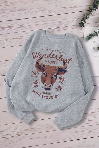 MYADA Премиум Wonderlust - Детски суитшърт Wild Traveler Oversize 12718