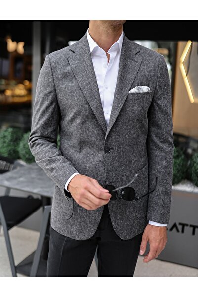 AEK FIORE Erkek Füme Keten Ceket