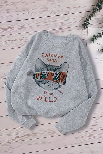 MYADA Премиум детски суичър Your Little Wild Oversize - 12716