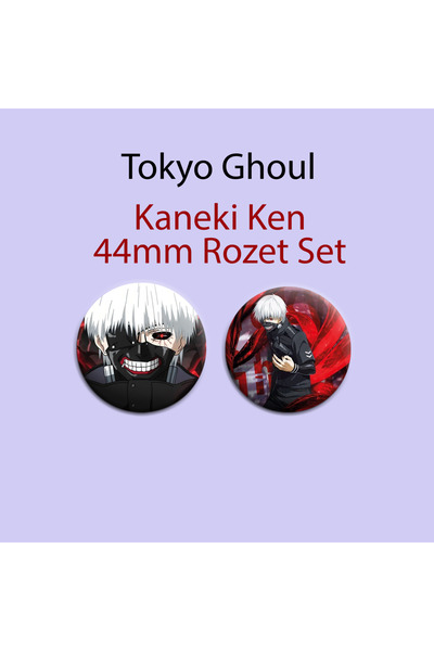 Akumastik Tokyo Ghoul Kaneki Ken 2 Adet 44mm Buton Rozet- Anime Rozet