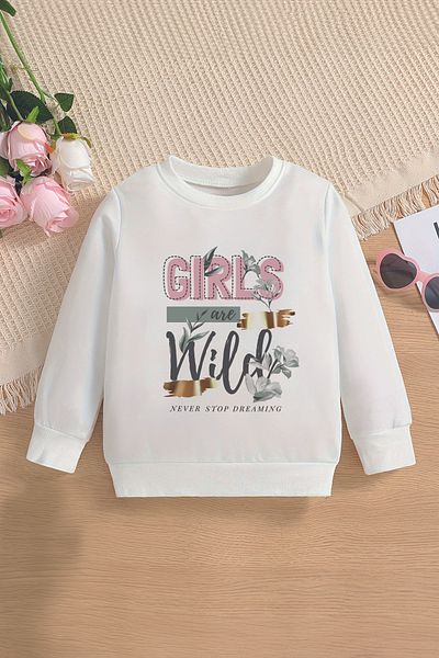 MYADA Суитшърт за момичета Are Wild Oversize Premium - 12790