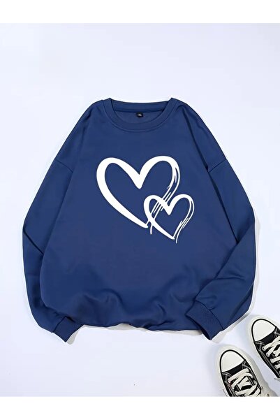 DAXİS Sportwear Company Γυναικείο φούτερ Heart Printed - Crew Neck
