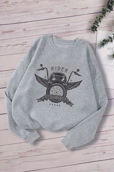 MYADA Премиум Rider Plane Club - Детски суитшърт Oversize 13391