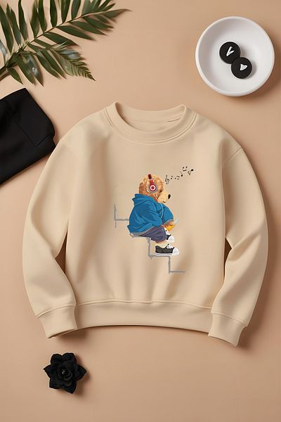 MYADA New Season Oversize παιδικό φούτερ - Music Lover Boho Print, 11005