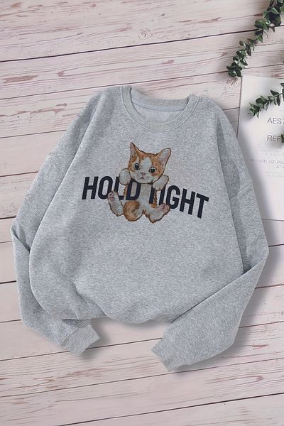 MYADA Детски суитшърт Premium Hold High Cat Oversize - 12808