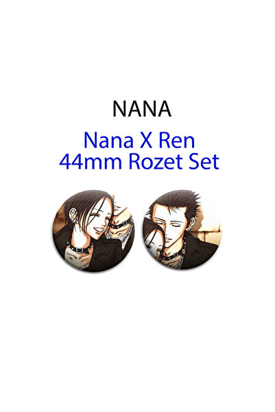 Akumastik Nana Anime Nana x Ren Çift Sevgili Rozet Seti 2 ADET 44MM buton rozet