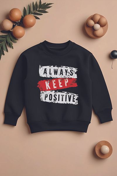 MYADA Нов сезон - Детски суитшърт с голям размер Always Keep Positive 11063