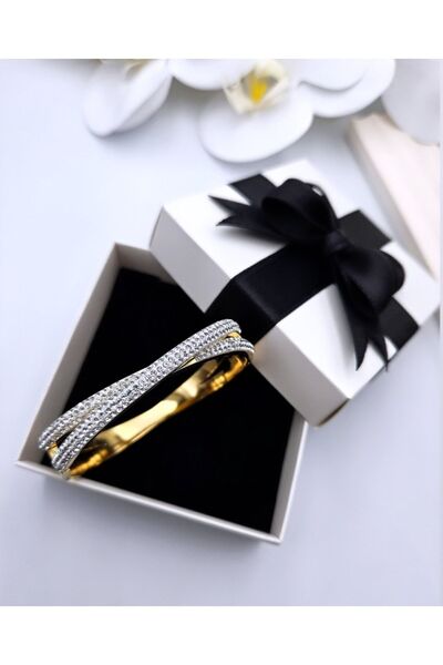 mavidenizaccesories Çelik Kelepçe Bileklik Taşlı Bileklik Çelik