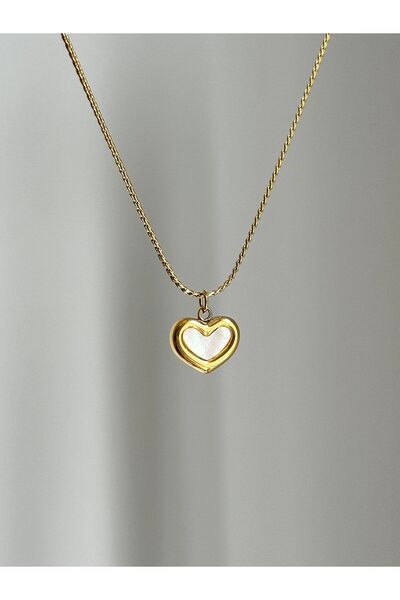 Karen Jewelry قلادة قلب صغيرة من الفولاذ بيرليسسينت