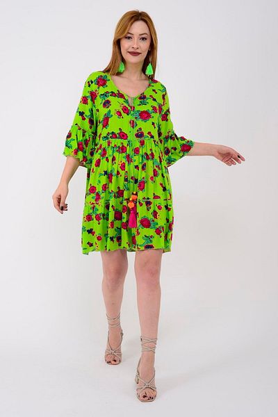 Hazinedan Rochie spaniolă scurtă Boho - Femei cu imprimeu floral