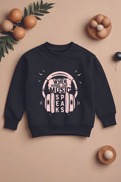 MYADA Нов суитшърт за момче с голям размер New Season When Music - 3 прежди 12392