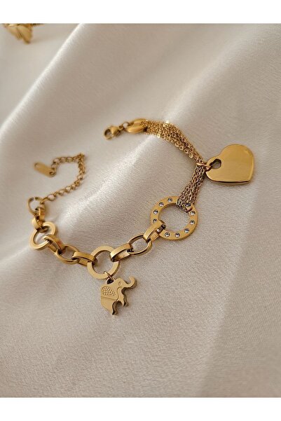 m mavi deniz accesories الصلب سوار سلسلة سوار سحر الفيل عزر القلب سوار الصلب ...