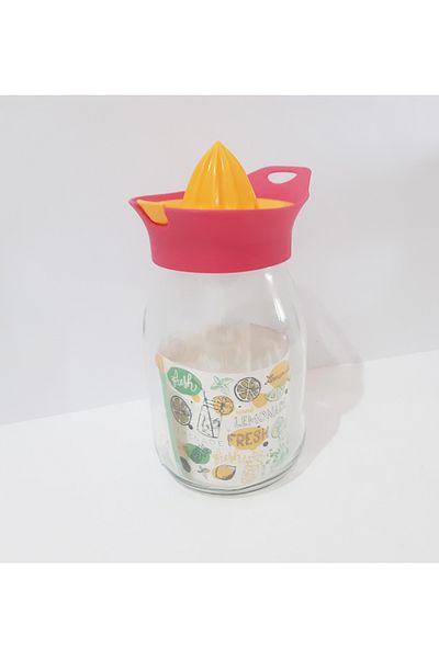 renkli çiçekler 1000 ml Citrus Juicer - Glass Lemon Bowl and Lemon Orange Grapefruit