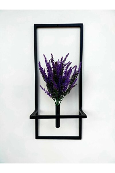 ViraHome Dekoratif Metal Çiçeklik Ve Yapay Çiçek Lavanta Duvar Aksesuarı Dekoratif Salon Balkon Saksı