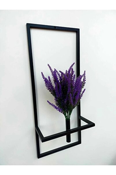 ViraHome Dekoratif Metal Çiçeklik Ve Yapay Çiçek Lavanta Duvar Aksesuarı Dekoratif Salon Balkon Saksı