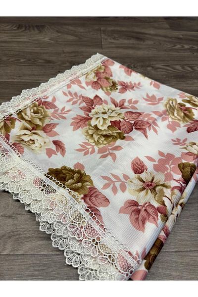 Dantelux Stain Resistant White Colored Patterned Tableware Cloth, Picnic Cloth, Table Cloth