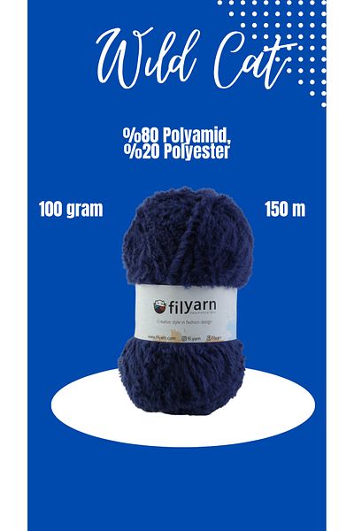 Filyarn Wildcat Single - Σχοινί γάτας με γένια από μαλακή γούνα, σχοινί πλεξίματος με πούπουλα, σχοινί παιχνιδιού γάτας
