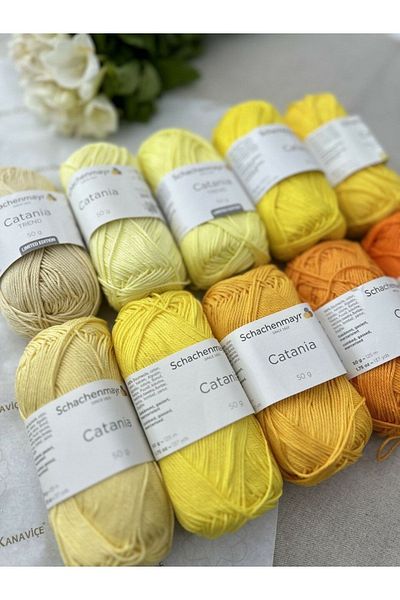 Schachenmayr Catania Yellow Tone Amigurumi and Knitting Yarn