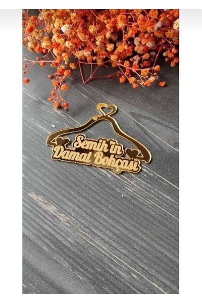 GÜVEN İsimli Damat Bohça Süsü Gold Renk 4 Adet