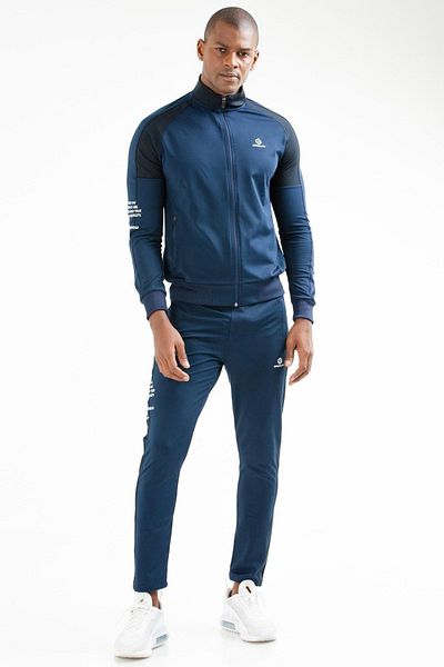 speedlife Ανδρική φόρμα ανδρικής φόρμας Xa0433 Navy Blue Regular Diver Fabric Stand γιακάς
