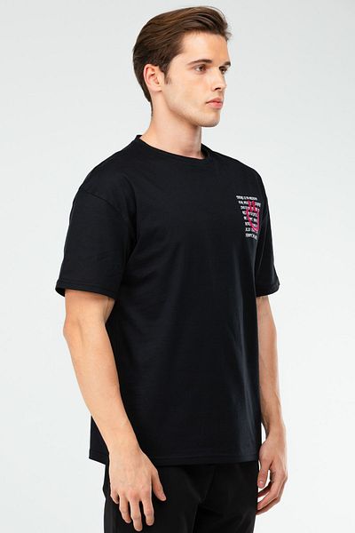 speedlife Ανδρικό μπλουζάκι Oversize - Μαύρο, 100% βαμβάκι, λαιμόκοψη, κοντό μανίκι - Xf1597