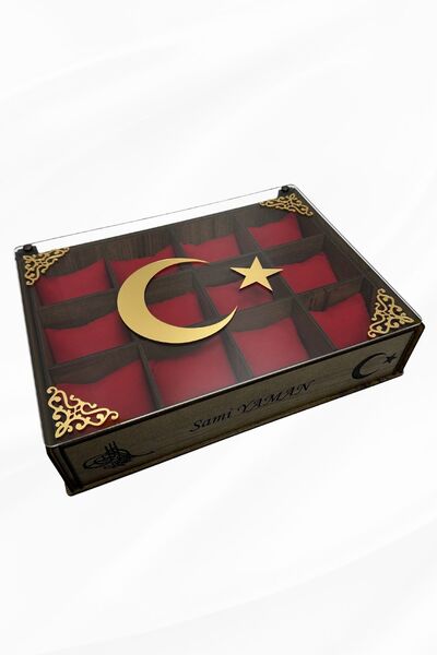 Yaman Hediyelik Ahşap Kişiye Özel Yastıklı Saat Kutusu, Aksesuar Kutusu, Kişi...