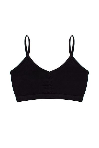 Öts Girl's Bustier Lycra V-Neck Gather Detailed, Paddeless Half Undershirt, Training Bra