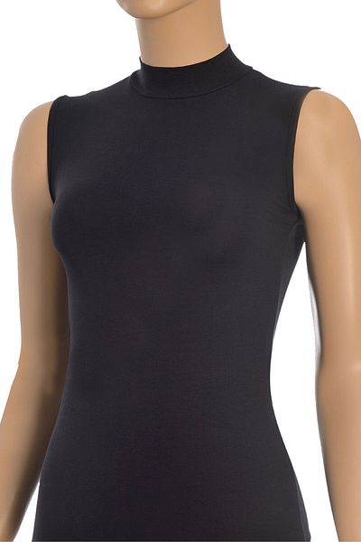 Öts Women's Black Turtleneck Zero Sleeve Turtleneck Athlete