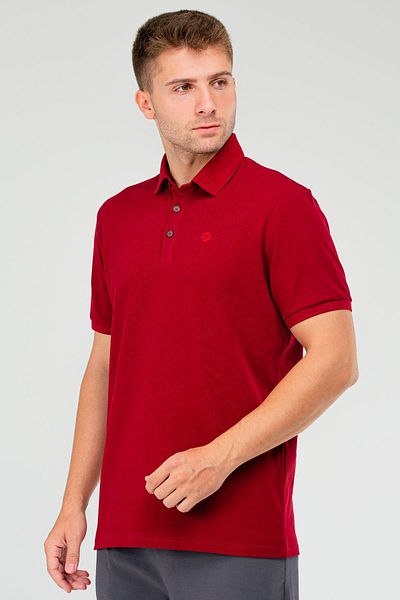 speedlife Claret Red Polo Collar Men's T-Shirt - 100% Cotton, Short Sleeve XF1735