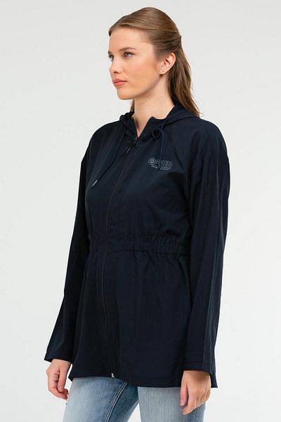 speedlife Sc1074 Model Navy Blue Regular Bstrech Hooded Women's Tunic