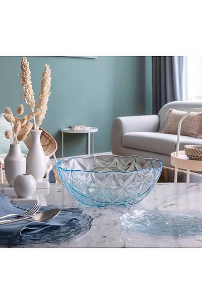 Paşabahçe Estrella Blue Large Serving Bowl - 2540 Cc, Single, 24X24X9 cm