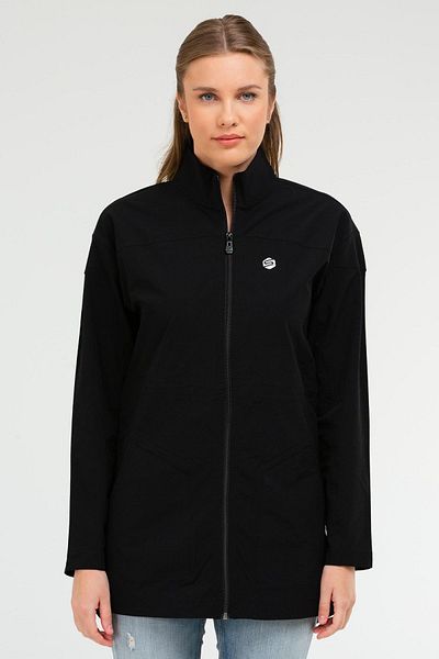 speedlife Black Regular Stand Collar Women's Tunic Sc1092