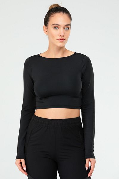 speedlife Black Regular Crew Neck Long Sleeve Women's Sweatshirt Sf0653