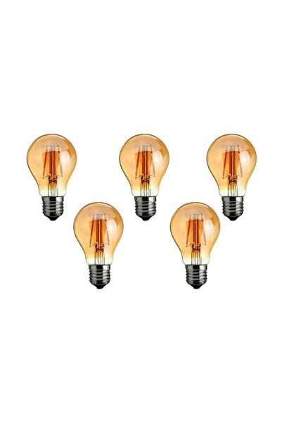 AC AYDINLATMA 6W Rustik Ampul 2700K (Amber Işık) A60 - 5 ADET