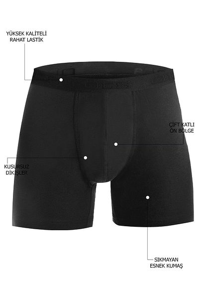 Öts 3-Piece Ανδρικό Modal Boxer Μαύρο