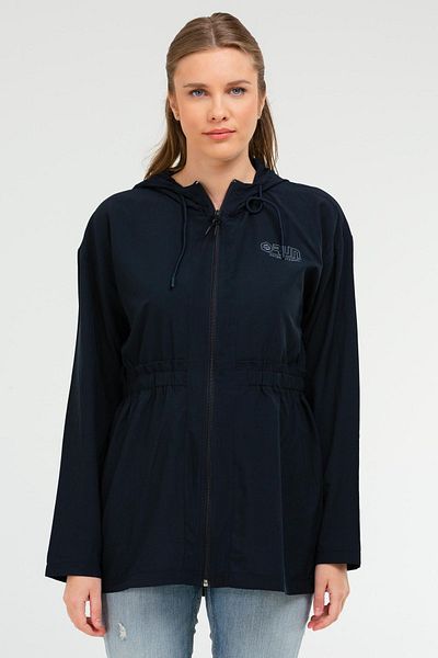 speedlife Sc1074 Model Navy Blue Regular Bstrech Hooded Women's Tunic