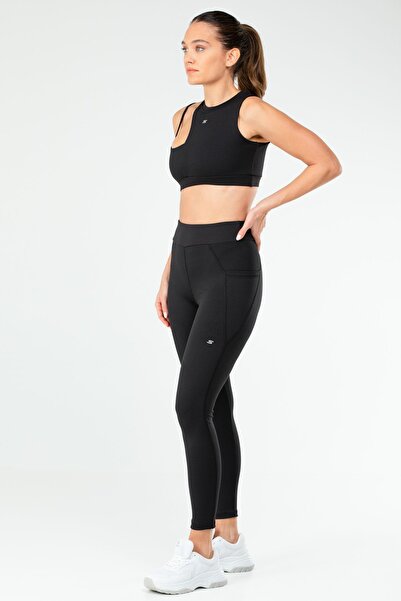 speedlife Black Slim Fit High Waist Recovery Women's Tights Set Sb0849