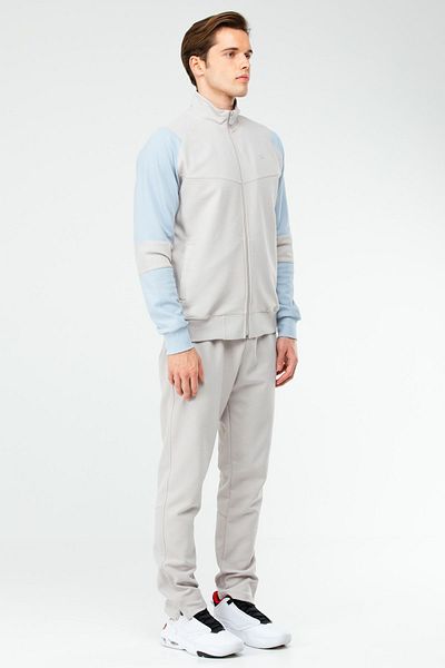 speedlife Gray Regular Stand Collar Men's Tracksuit Set Xa1732