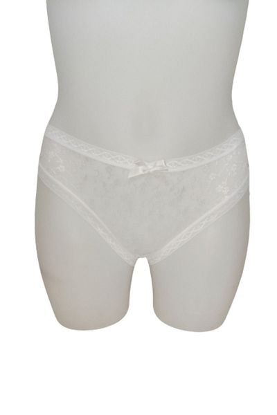 r rojinins Women's Lace White Slip 6 Pack Cotton Bikini Panties