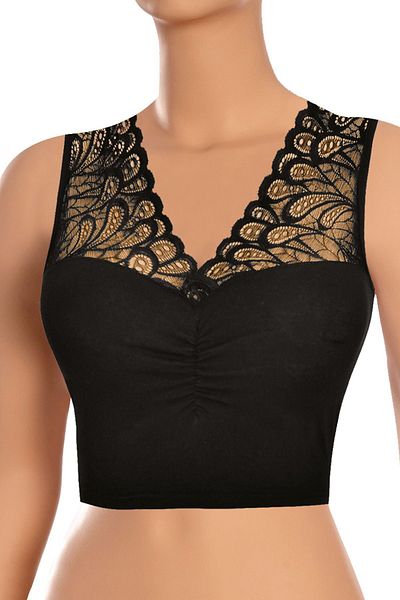 Öts Women's Padless Lycra Lace Bustier Cotton Bra