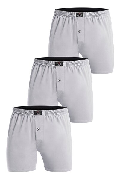 Öts Ανδρικό μονό τζέρσεϊ μπόξερ γκρι 3 τεμαχίων (100% βαμβάκι)
